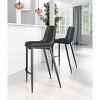 Steel Frame Barstool, 43.3"H Black Faux Leather Seat, Upholstery, Set of 2 By Zuo Modern - 2 of 4