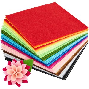 Juvale 50 Pack Felt Fabric Sheets for Crafts, Sewing, Party Decorations, 8x8" (20x20cm, 25 Rainbow Colors) - 1 of 4