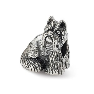 Black Bow Jewelry Sterling Silver Miniature Schnauzer Bead Charm - 1 of 4