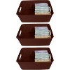 YBM Home Plastic Rattan Storage Box Basket Organizer for Bathroom, Pack of 3 - 4 of 4