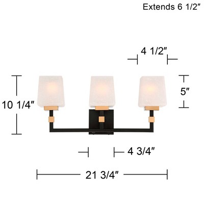 Beauregard 28" Modern Black and Gold Wall Light with Linen Glass Shades