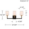 Possini Euro Design Beauregard Modern Wall Light Black Gold Hardwire 21 3/4" 3-Light Fixture Square Linen Glass Shade for Bedroom Bathroom Reading - 4 of 4