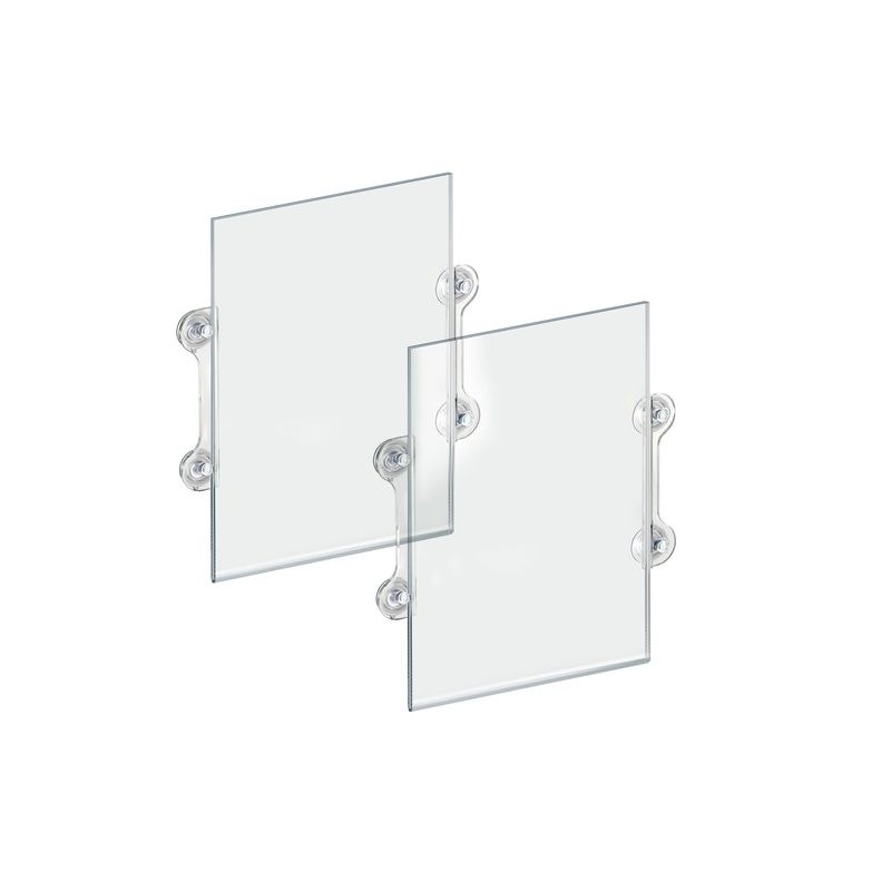 Azar Displays Clear Acrylic Window/Door Sign Holder Frame with Suction Cups 11"W x 17''H, 2-Pack, 1 of 10