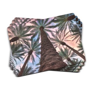 Pimpernel Palms Placemats, Set of 4 (15.7" x 11.7") – Cork-Backed Rectangles Featuring Botanical Artwork, Heat & Stain Resistant Lacquered Surface - 1 of 4