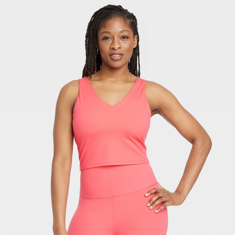 Women's Light Support V-Neck Crop Sports Bra - All In Motion™, 3 of 12