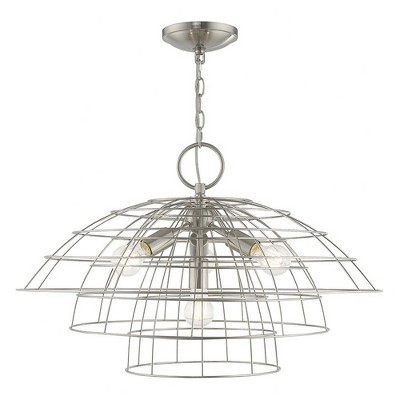 Livex Lighting Brooklyn 4 - Light Chandelier in  Brushed Nickel
