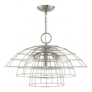 Livex Lighting Brooklyn 4 - Light Chandelier in  Brushed Nickel - 1 of 3