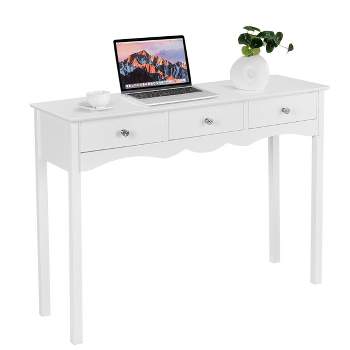 Costway Console Table Hall table Side Table Desk Accent Table 3 Drawers Entryway White