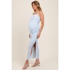 PinkBlush Light Blue Ruffle Tiered Fitted Maternity Maxi Dress - 3 of 4