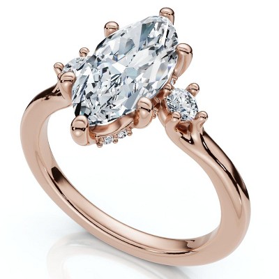 Pompeii3 Certified 4Ct Viviana Marquise Diamond Engagement Ring 14k Gold or Platinum