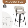 360°Swivel Bar Chairs set of 2, equipped with soft cushioned backrest counter stool, metal leg modern luxury kitchen chair - Leovsnove - 3 of 4