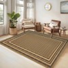 Washable Modern Living Room Rugs, Bordered Non Slip Geometric Area Rug for Bedroom, Soft Low Pile Throw Dining Room Carpet - 2 of 4