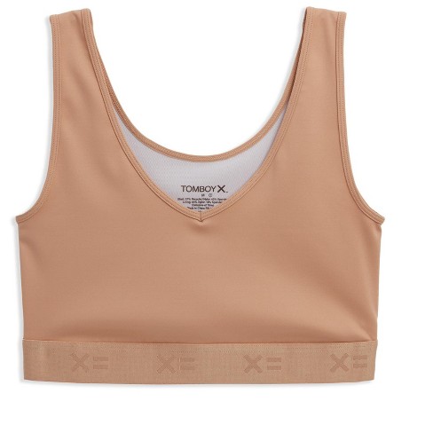 Tomboyx Essentials Soft Bra, Cotton Scoop-neck Wireless Chai X