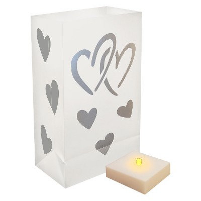 6ct LED Hearts Battery Operated Luminaria Kit