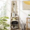 VECELO 69 in. Corner Shelf, 6-Tier Industrial Bookshelf with Metal Frame, Tall Plant Stand with Open Shelves for Small Space, Brown/Gold - 2 of 4