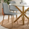 Olive+Oslo 5-piece Round Glass Dining Room Set with 4 Chairs, Oak Dining Table and Chairs for 4, Indoor Furniture - Maison Boucle - 3 of 4