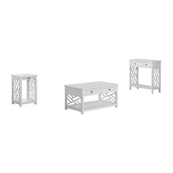 36" Middlebury Coffee Table with Drawer, End Table with Tray and Console Table White - Alaterre Furniture