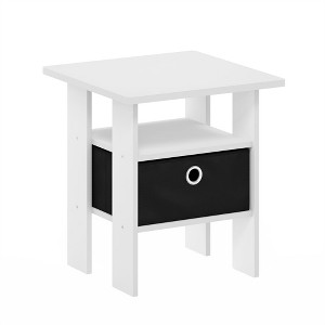 HOMLUX 2PCS Modern Bedside End Table Nightstand with Removable Drawer & Open Shelf - 1 of 4