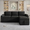 Whisen 83.5" L-shaped Sectional Couch, Convertible Sofa Bed with Ample Storage Space, Two Cup Holders - 3 of 4
