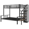 YOOCOZZ Twin Over Full Metal Bunk Bed with Storage Staircase and Built-in Small Wardrobe - 4 of 4
