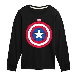Boys' - Marvel - Captain America Logo Shield Long Sleeve Graphic T-Shirt - 1 of 3