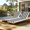 2 Pcs Set Indoor/Outdoor Chaise Lounge Chair Cushion Outdoor Furniture Cushion with Ties - 2 of 4
