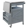 YOOCOZZ Outdoor Fir Wood Rolling Grill Cart with Stainless Steel Top, Drop Leaf and Large Storage Space - 3 of 4