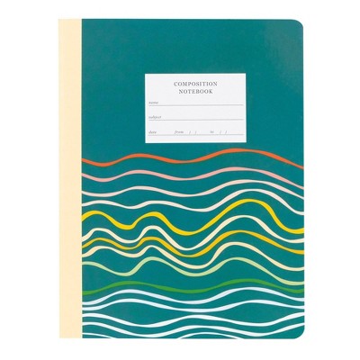Studio Calico Composition Notebook College Rule Navy Squiggly Lines: Flexible Cover, 160 Pages, 7.5 x 9.75 Inches