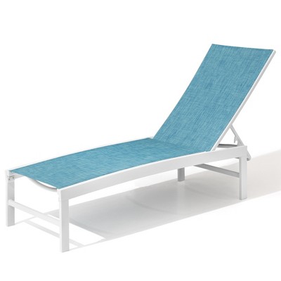 Pellebant Outdoor Pool Lounger Aluminum All-weather Adjustable Chaise Lounge Chair