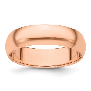 Black Bow Jewelry 2mm to 6mm 14K Rose Gold Half Round Standard Fit Band - 1 of 4