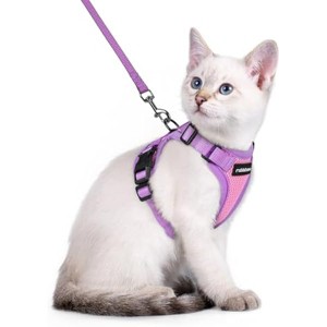 rabbitgoo Cat Harness and Leash Set, Escape , Easy Control Breathable Kitten Jacket with Reflective Strips, Pink & Purple, XXS - 1 of 1