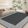 Area Rug - Low Pile Stain Resistant Neutral Carpet, Ultra Soft Non-Slip Modern Floor Cover for Living Room Bedroom Nursery Entryway - 3 of 4