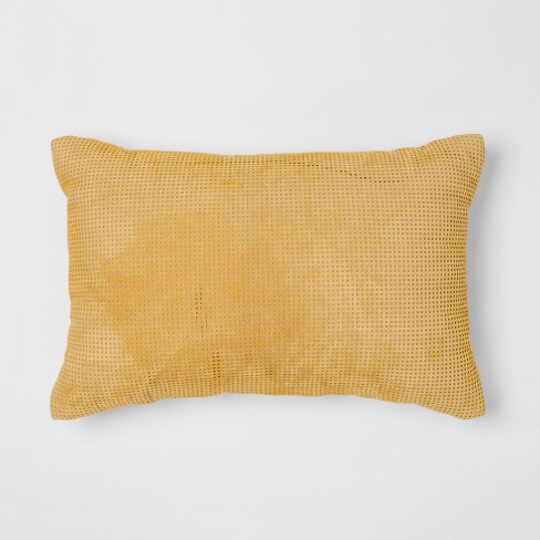 Citron Perforated Leather Lumbar Pillow Project 62 Nate