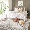 Persian Distressed Floral Washable Rug with TPR Backing, Plush 350GSM Chenille,Throw Rugs, Non-Slip Indoor Carpet for Entryway, Bedroom, Kitchen - 3 of 4