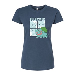 Women's - Pokémon - Bulbasaur Squares Fitted Graphic T-Shirt - 1 of 3