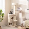 Tangkula 61" Cat Tree for Indoor Cats w/ 2-stoery Condo Top Perch Sisal Scratching Posts - 3 of 4