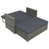 vidaXL Sofa Set Gray Poly Rattan, Powder-coated Steel, Polyester 2-seater - 4 of 4