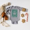 The Juniper Shop Christmas Cutie Checkered Baby Long Sleeve Bodysuit - 6 Month - Heather Grey - 2 of 3