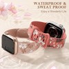 HTUTWOO Floral Apple Watch Band, Engraved Flower Silicone Strap 38/40/41/42/43/44/45/49mm for iWatch Series 11 10 9 8 7 6 5 4 3 2 SE Ultra - 3 of 4