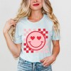 Simply Sage Market Women's Checkered Heart Eyes Short Sleeve Graphic Tee - 2 of 4