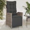 vidaXL Reclining Patio Chairs 2 pcs with Footrest Gray Poly Rattan - 3 of 4