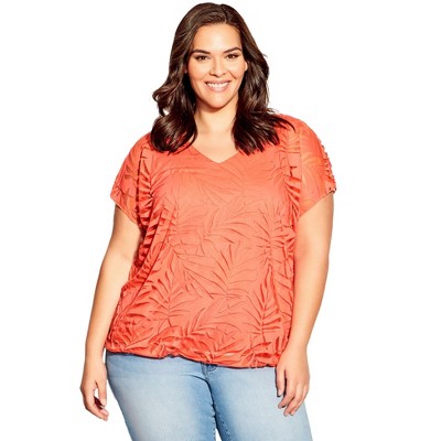 Avenue Women's Plus Size Elora Burnout Top