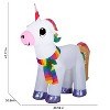 Gemmy Christmas Inflatable Unicorn with a Rainbow Scarf and Iridescent Accents, 3.5 ft Tall, Multi - 3 of 4