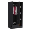 SEVOBAL Armoires Wardrobe Armoire with 4 Tier Storage Shelves Hanging Rod and Large Drawer for Bedroom Storage, Black, 35.4"*19.7"*71.1" - 4 of 4