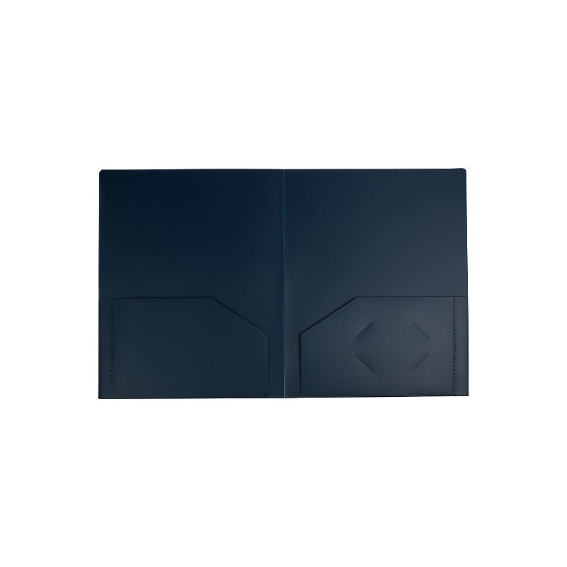 JAM Paper Heavy Duty 2-Pocket Folders Navy Blue 6/Pack (383HNAA), 2 of 6