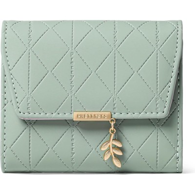 FATMOON Small Wallet for Women Leather RFID Blocking Card Holder Easy-to-Use Bifold with Zipper Coin Pocket & ID Window