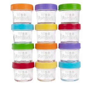 WeeSprout Glass Baby Food Storage Jars with Lids, Reusable Small Containers -  4/8 oz, 8/12 Pack - 1 of 4