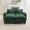 HYLEORY Chenille Fabric Pillow Top Arm U-Shaped Sectional Sofa , Indoor Convertible Modular Sectional Sofa Set with 2 Ottomans for Living Room - 3 of 4