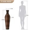 Angel Sar 39" Tall Floor Vase, Two-tone Hand Woven Rattan Finish, Large Flower Decorative Vase - 4 of 4