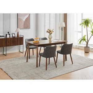 4/6Pcs Modern Padded Dining Chairs Set With Wood Legs, for Dining Room/Study/Café, Multiple color options - 1 of 4